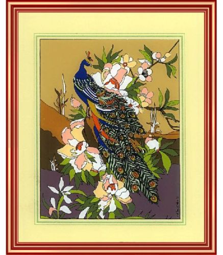 Golden Peacock Framed Art Prints Glass