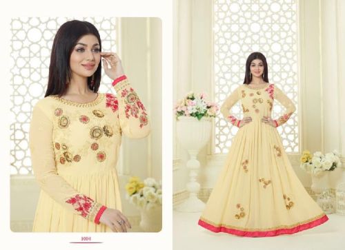 Anarkali Salwar Suits, Color : Cream