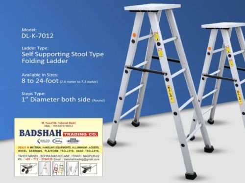 Silver Aluminium Folding Ladder, Height : 8ft, Size : 14 To 60 Feet
