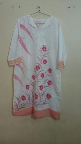 Cotton White Printed Kurti