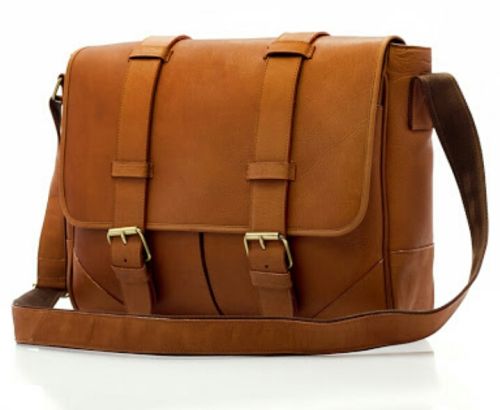 Zairah Leather Laptop Messenger Bag