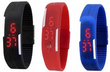 Bay Rubber LED Magnet Pack 3 Men Digital Watch