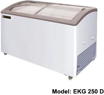 EKG 250 D Curve Glass Top Freezer