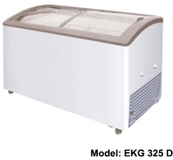 EKG 325 D Curve Glass Top Freezer