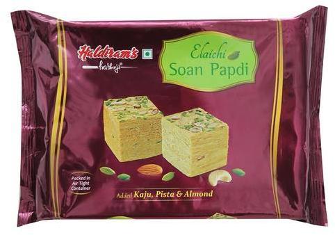 Haldiram Soft Prabhuji Soan Papdi, Color : Yellow Flaky Sweet, Certification : FSSAI Certified