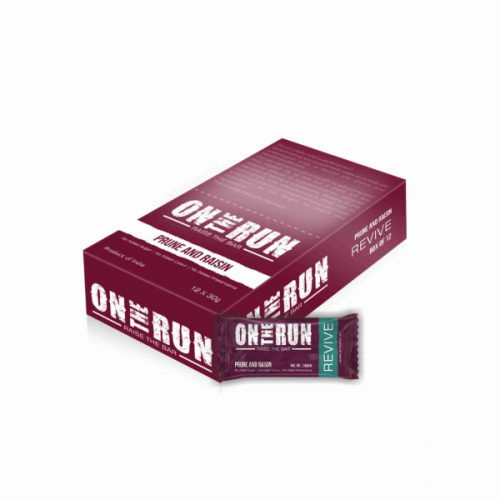 On The Run Bars Prune and Raisin Box Of 12 Bars