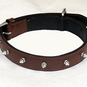 STYLISH SPIKE BROWN DOG COLLAR