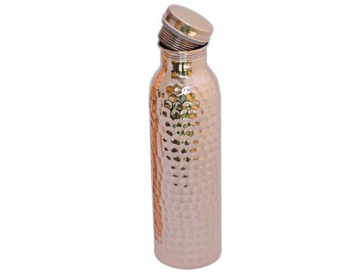 Copper Water Storage Bottle With Hammerd., For Drinkware, Certification : FDA