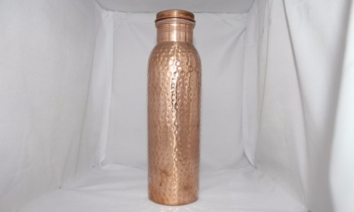 Traveller's Pure Copper Water Bottle For Ayurvedic Health.