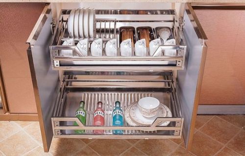 Metal Stainless Steel Kitchen Cabinets Pull-out Basket