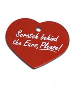 Scratch Behind The Ears! HUFT Heart Dog Name Tag