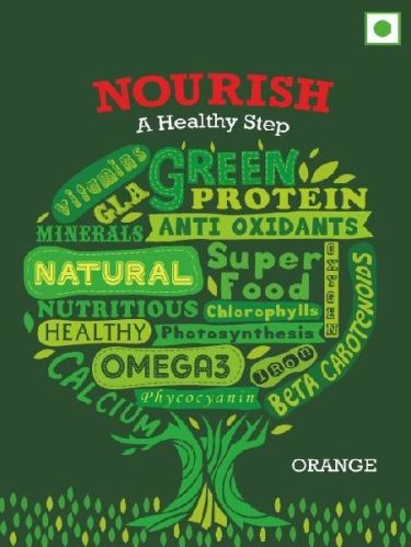 Orange Flavoured Spirulina Powder, Grade : Food Grade