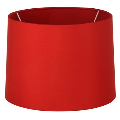 Nice Red Colour Satan Fabric Drum Lamp Shade For Table Lamp