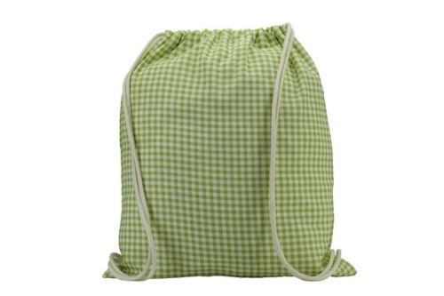 Cotton Check Printed Backpack Bag