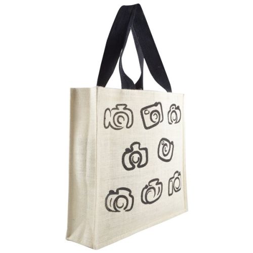 Jute Camera Printed Carry Bag