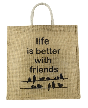 Jute Friends Printed Tote Bag
