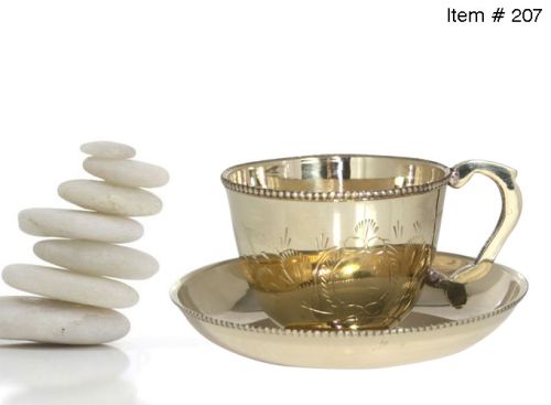 Brass Cup & Saucer Set