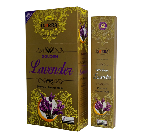 Golden Lavender Incense Sticks, For Religious, Aroma Therapy, Relaxation, Yoga, Meditation, Romance