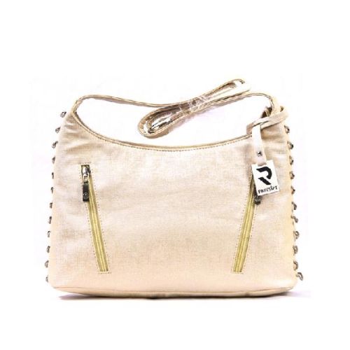 Flowee Beige Zink Hobo Bag, Style : Zipped