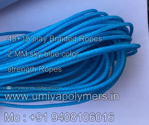 2mm Braided Ropes, Color : Sky Blue