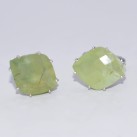 925 Sterling Silver Prehnite Gemstone Men's Cufflink