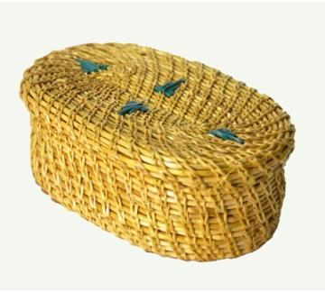 Small Oval Golden Grass Box