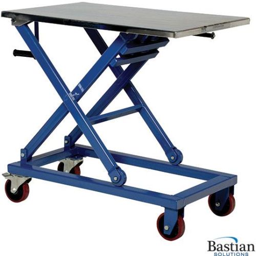 Mechanical Lift Table, Color : Blue