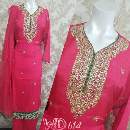 SILK PARTY WEAR SUITS W-614