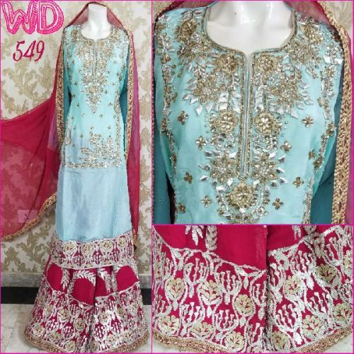 SILK SHARARA SUIT W-549