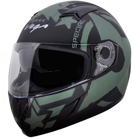 CARA FORCE DULL BLACK GREEN HELMET