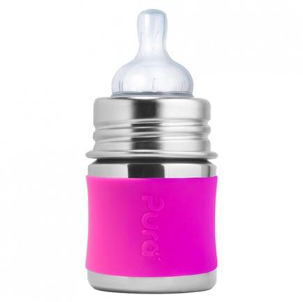 Pink Sleeve Stainless Steel Feeding Bottle