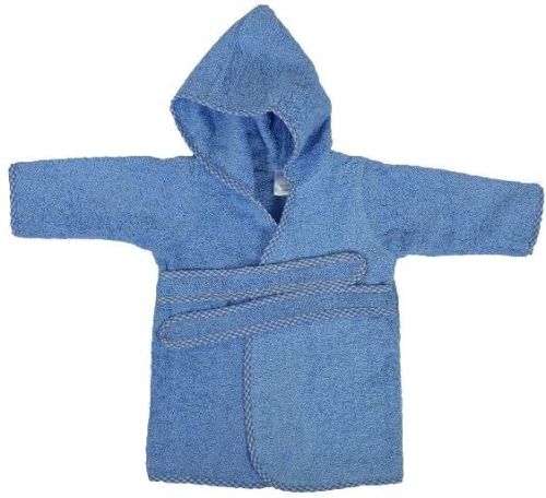 Sky Blue Solid Color Hooded Bathrobe