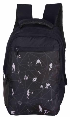 ANTARES-SPORTY Black Print Bagpack