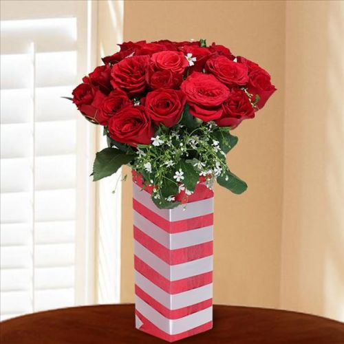 Red Roses Vase