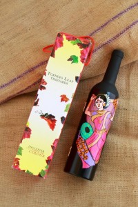 Hand Painted Designer Fibre Wine Bottle