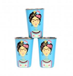 Steel Tumbler Big-Lady Rose Blue ( Set Of 3 )