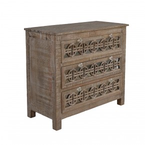 Wood Carving Crystal Knobs Chest, Color : Brown