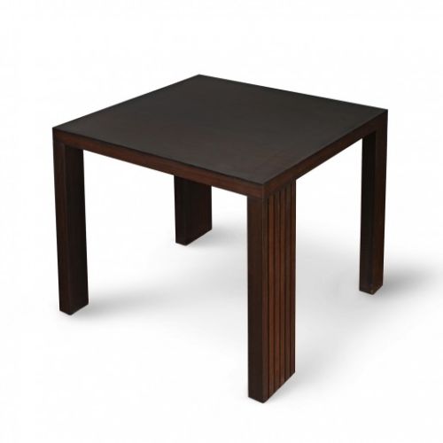 Teak Wood Max Square End Table, Color : Dark Walnut
