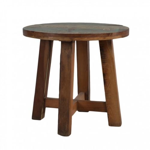 Small Sized Round Coffee Table, Color : Brown/ Black