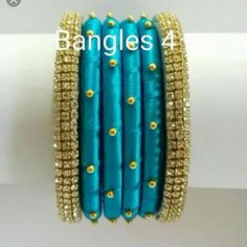 Silk Sky Blue Thread Bangles