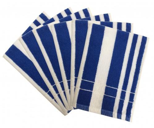 Lushomes Ultra-Silky Stripe Finish Blue Hand Towels