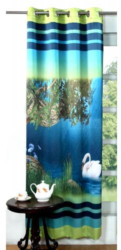 Lushomes Digitally Printed Dove Polyester Blackout Long Doors Curtains