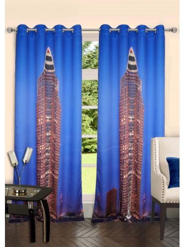 Lushomes Digitally Printed Frankfurt Polyester Blackout Curtains