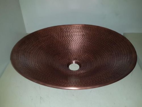 3005 Undermount Hammered Oval Copper Sink