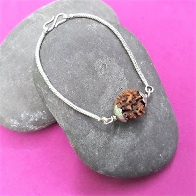 2 Mukhi Rudraksha Silver Bracelet