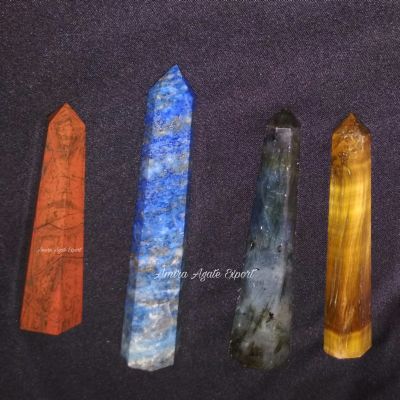 Gemstone Obelisk Faceted Healing Point