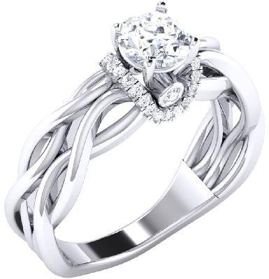White Gold Solitaire Diamond Ring (29 Diamonds)