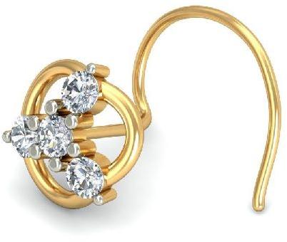 14kt Gold Leaf Shape Diamond Nose Pin