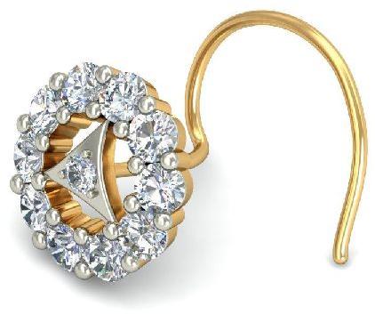 14kt Gold Round Shape Diamond Nose Pin