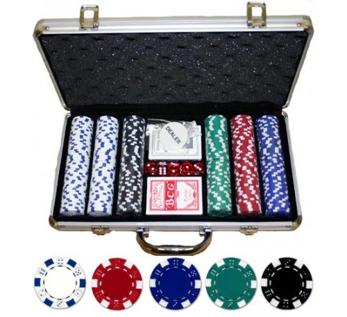 300 Pcs Diced Poker Chip Set Without Denomination